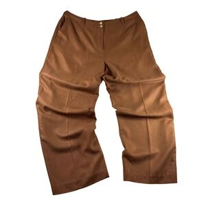 Vintage Talbots 100% Silk Wide Leg High Waisted Trousers Size 18